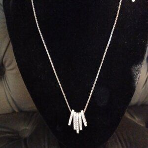 Swarovski "Dance" Sliding Crystal Pendant Box Chain Necklace